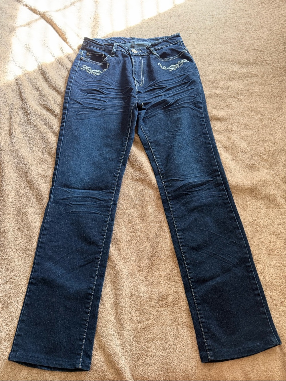 Classic Dark Blue Women's Straight-Leg Jeans